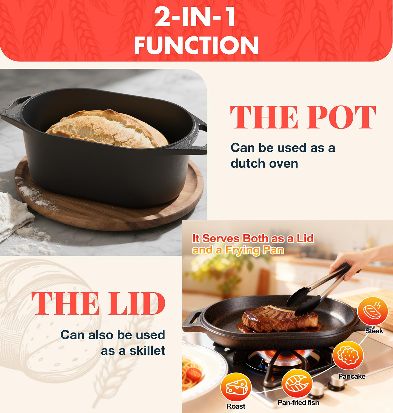 Dutch Oven For Bread Baking So - огляд і ціна Cast Iron Corn